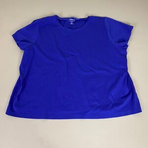 Croft & Barrow Classic Tee Shirt Top Women's Plus 3X Blue Short Sleeve Cotton